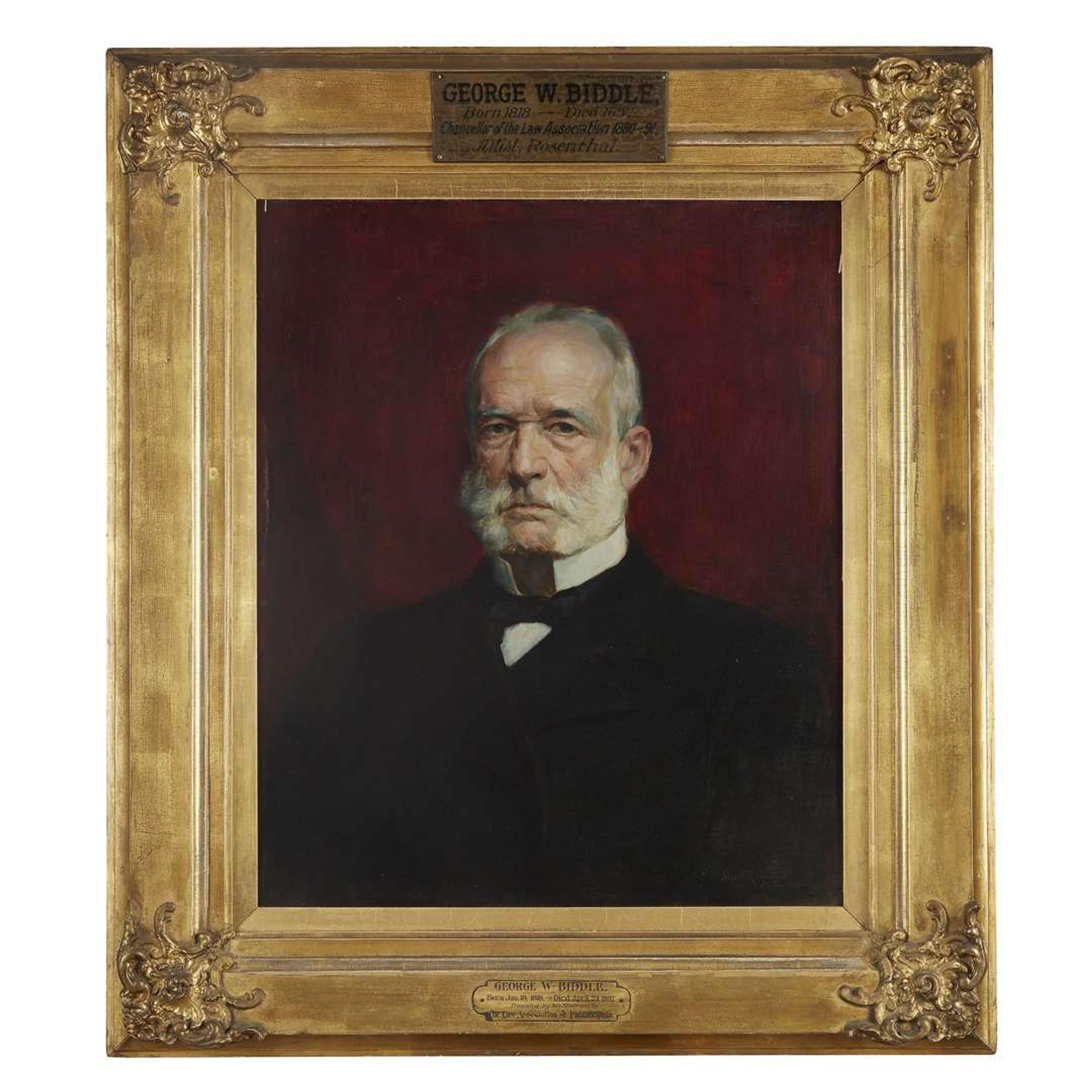 Albert Rosenthal (1863-1939) Portrait of George Washington Biddle (1818-1897)