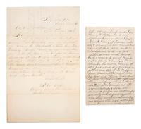 [CIVIL WAR]. A group of 3 autographed items, highlighted by: SHERMAN, William Tecumseh (1820-1891). Autograph letter signed ("W.T. Sherman") as Commanding General of the US Army. Washington, DC. 24 November 1874.