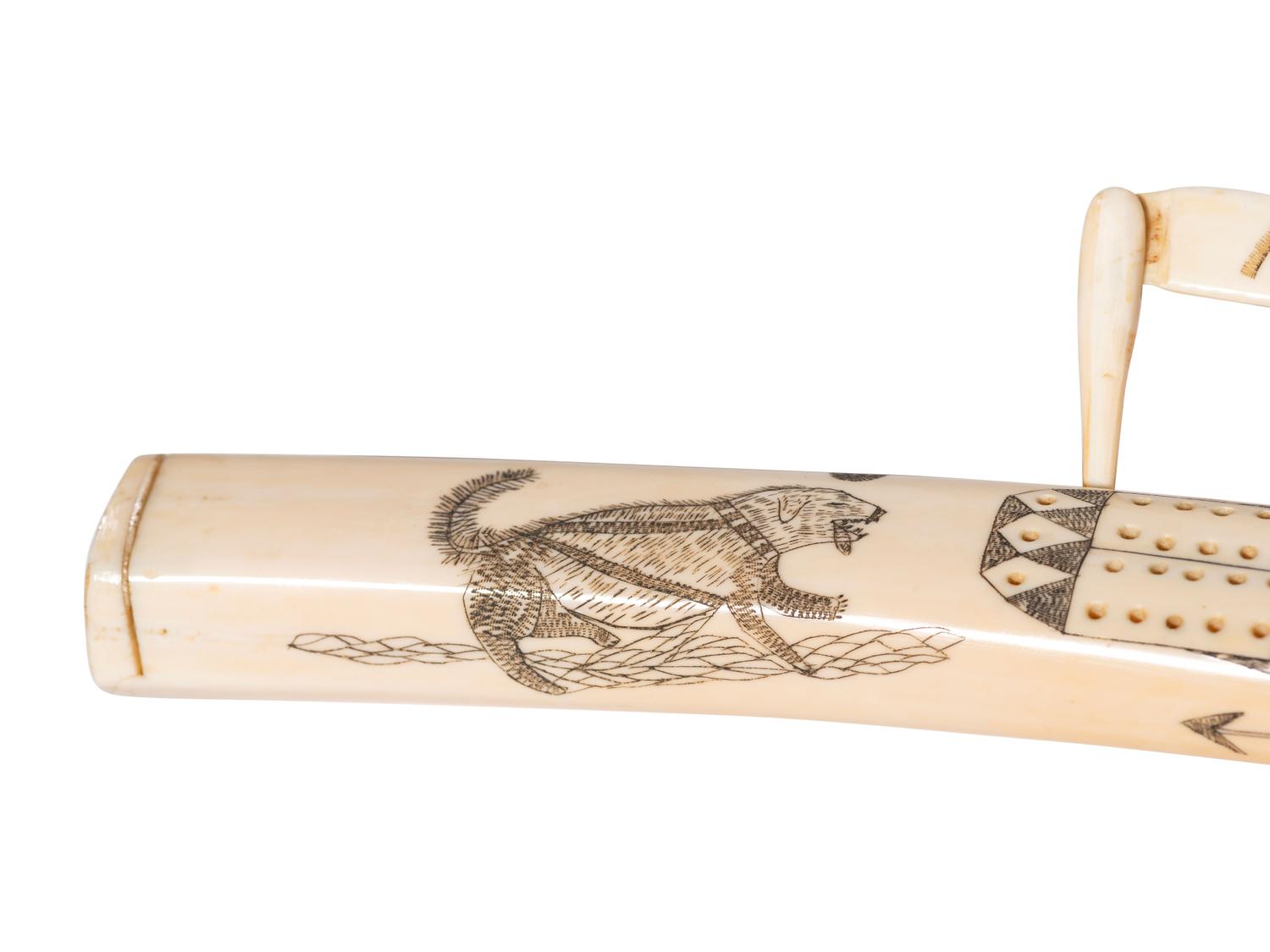 Alaskan Scrimshawed Cribbage Board