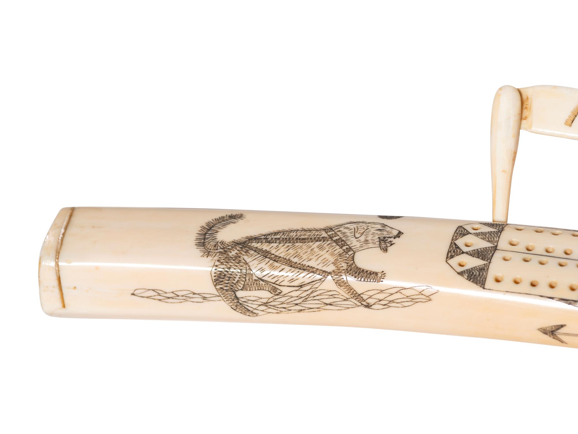 Alaskan Scrimshawed Cribbage Board