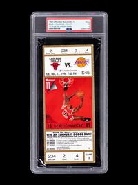 An Exceptionally Rare December 17, 1996 Chicago Bulls vs. Los Angeles Lakers Full Ticket From The First Game Between Michael Jordan and Kobe Bryant (PSA Population of Four),