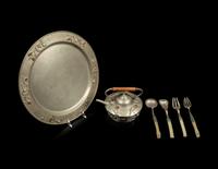 Six Chinese Pewter Articles