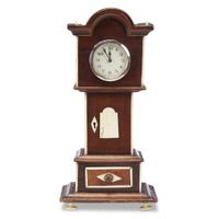 Inlaid mahogany watch hutch in the form of a tall case clock early 19th century