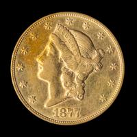 A United States 1877-CC Liberty Head $20 Gold Coin