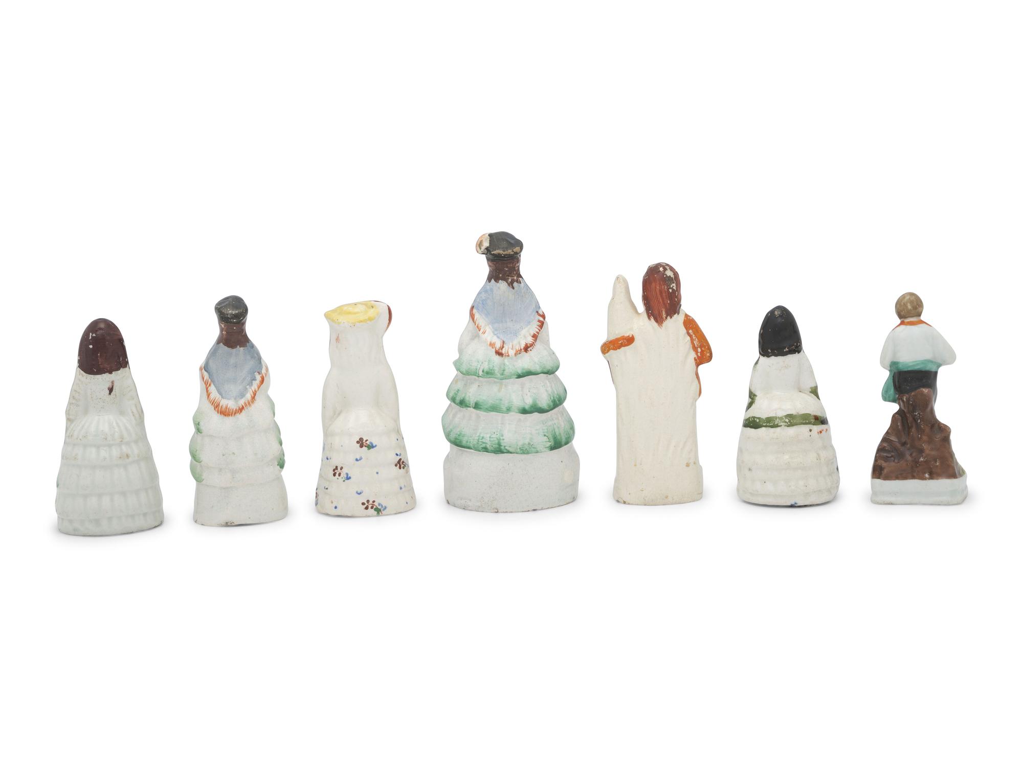 Seven Miniature Staffordshire Figures