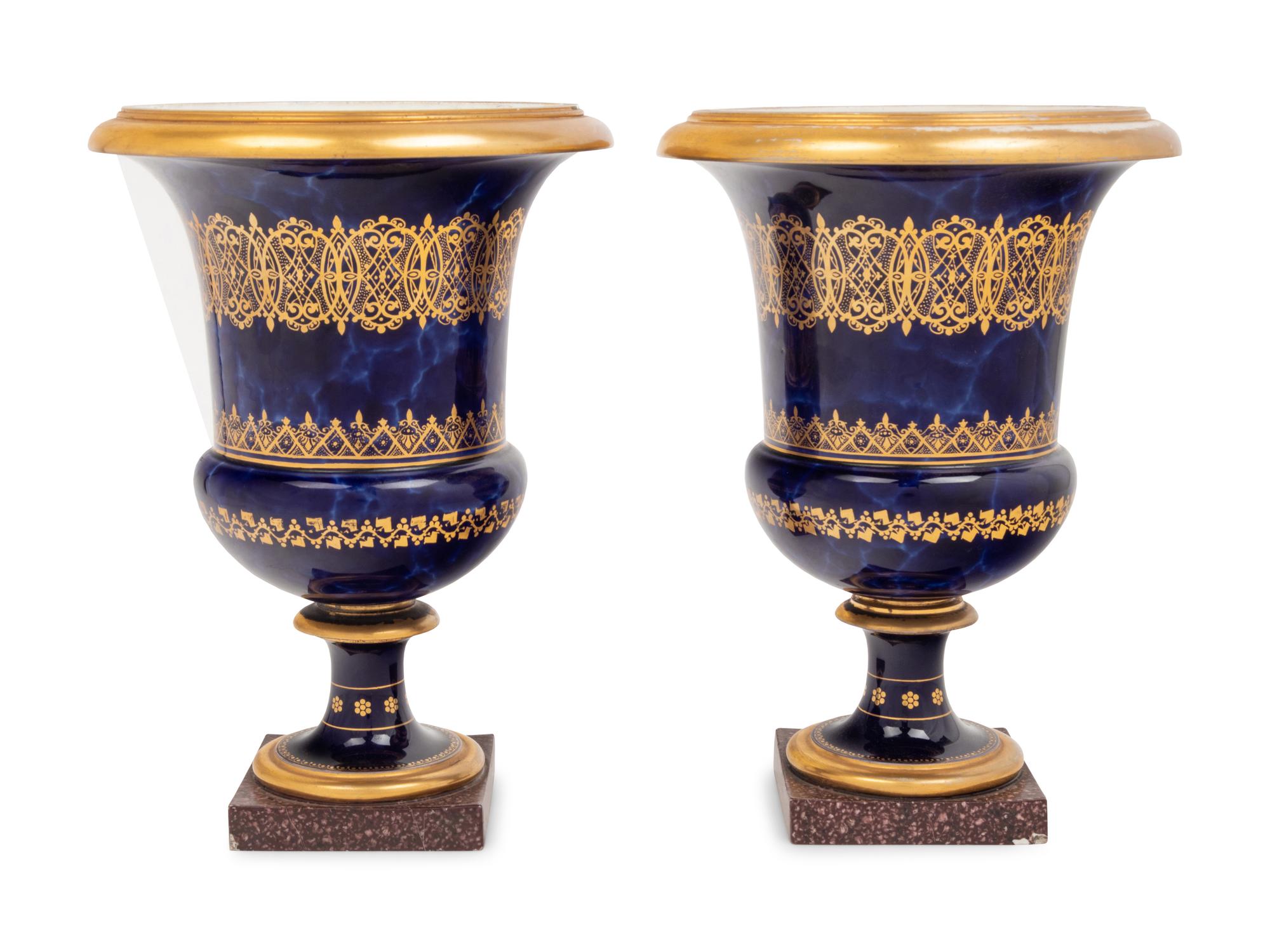 A Pair of Paris Porcelain Urns