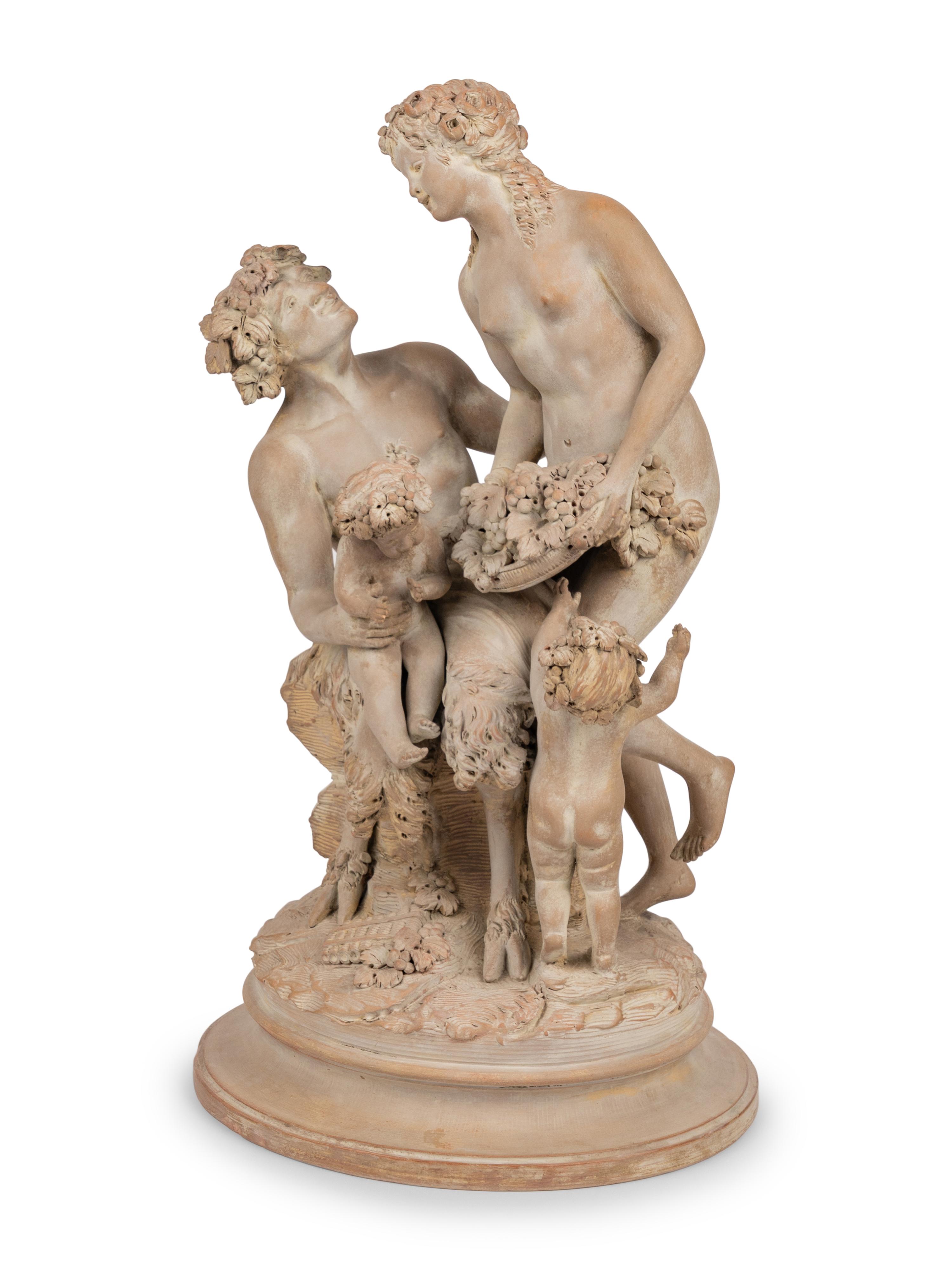 A Continental Terracotta Figural Group