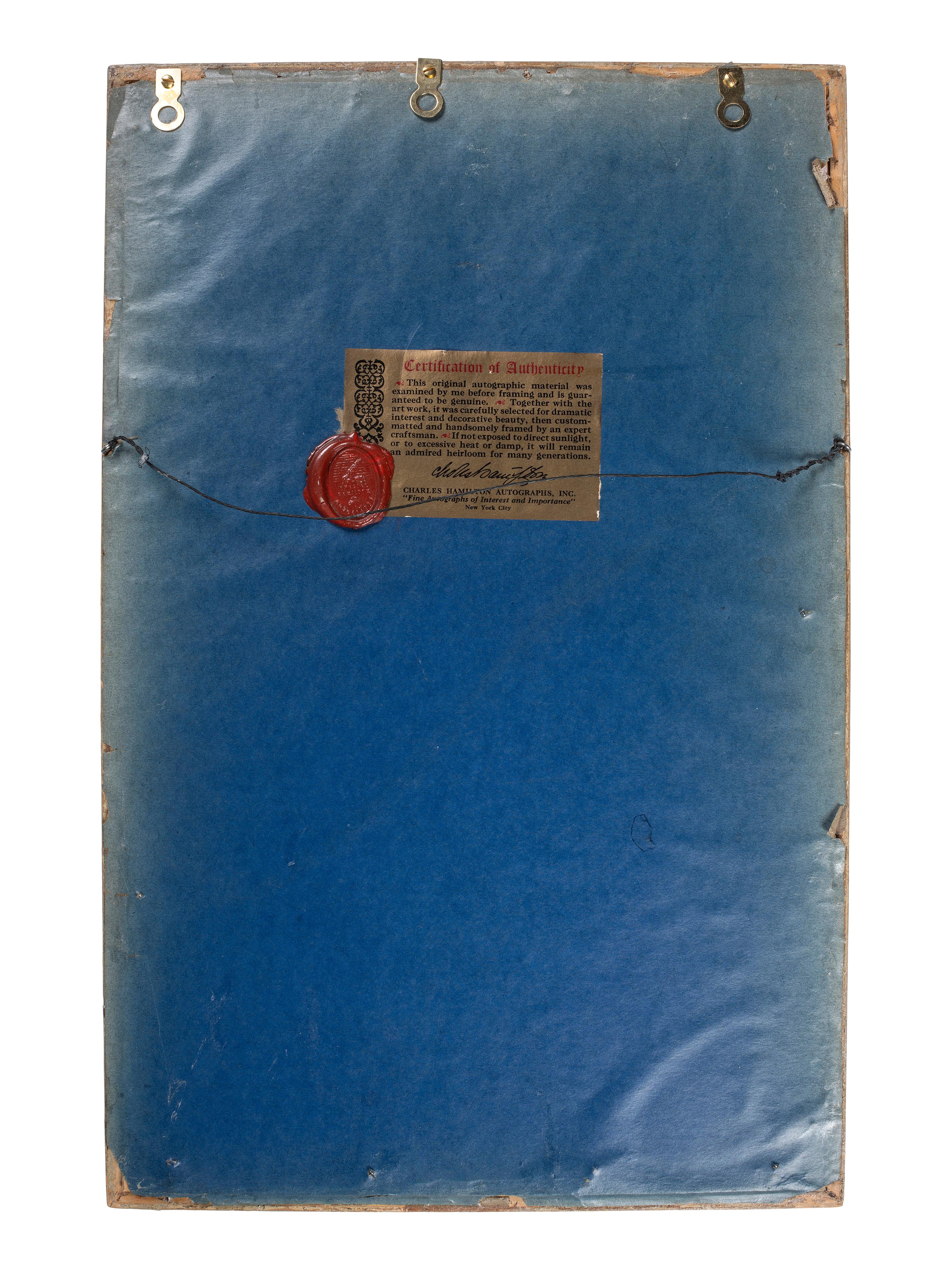[REVOLUTIONARY WAR]. MORGAN, Daniel (1735/1736-1802). Partially printed document signed ("Dan Morgan"). Frederick County, Virginia, 29 July 1768.
