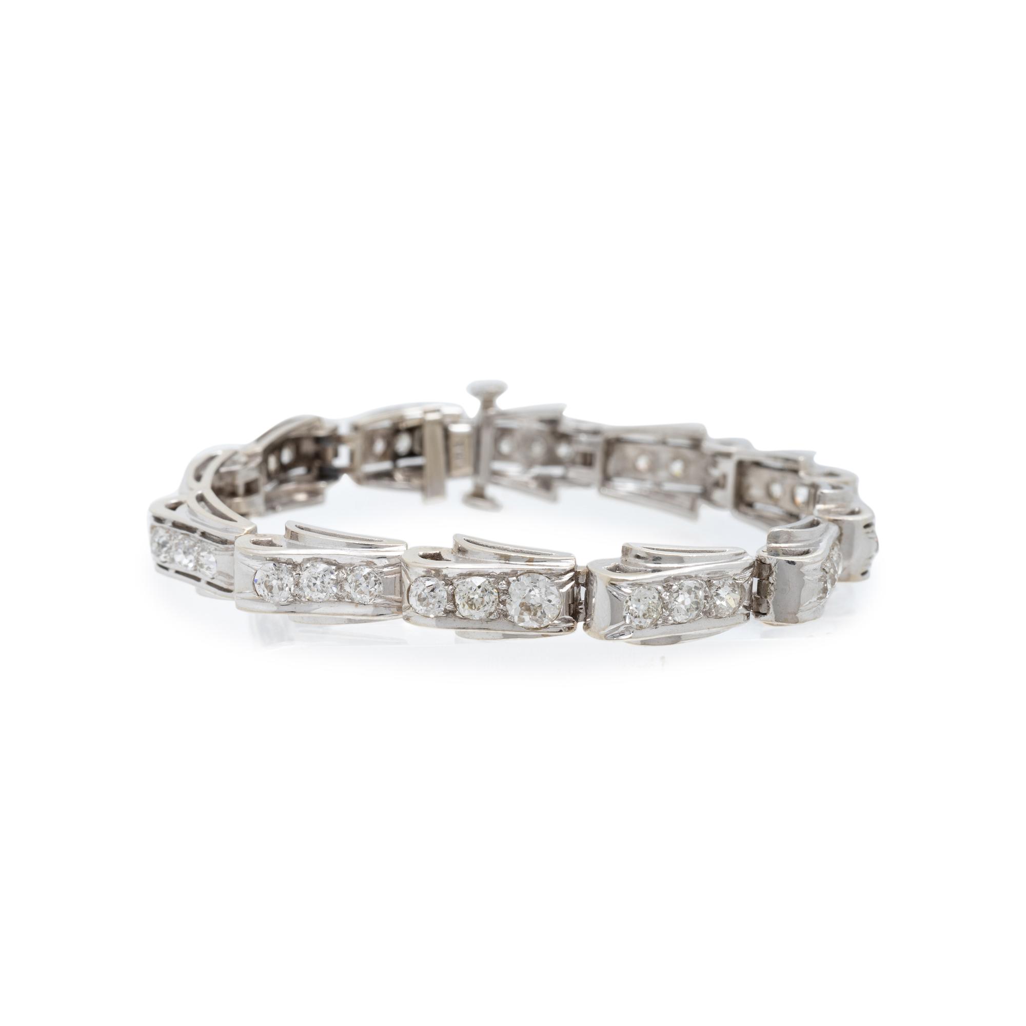 RETRO, WHITE GOLD AND DIAMOND BRACELET