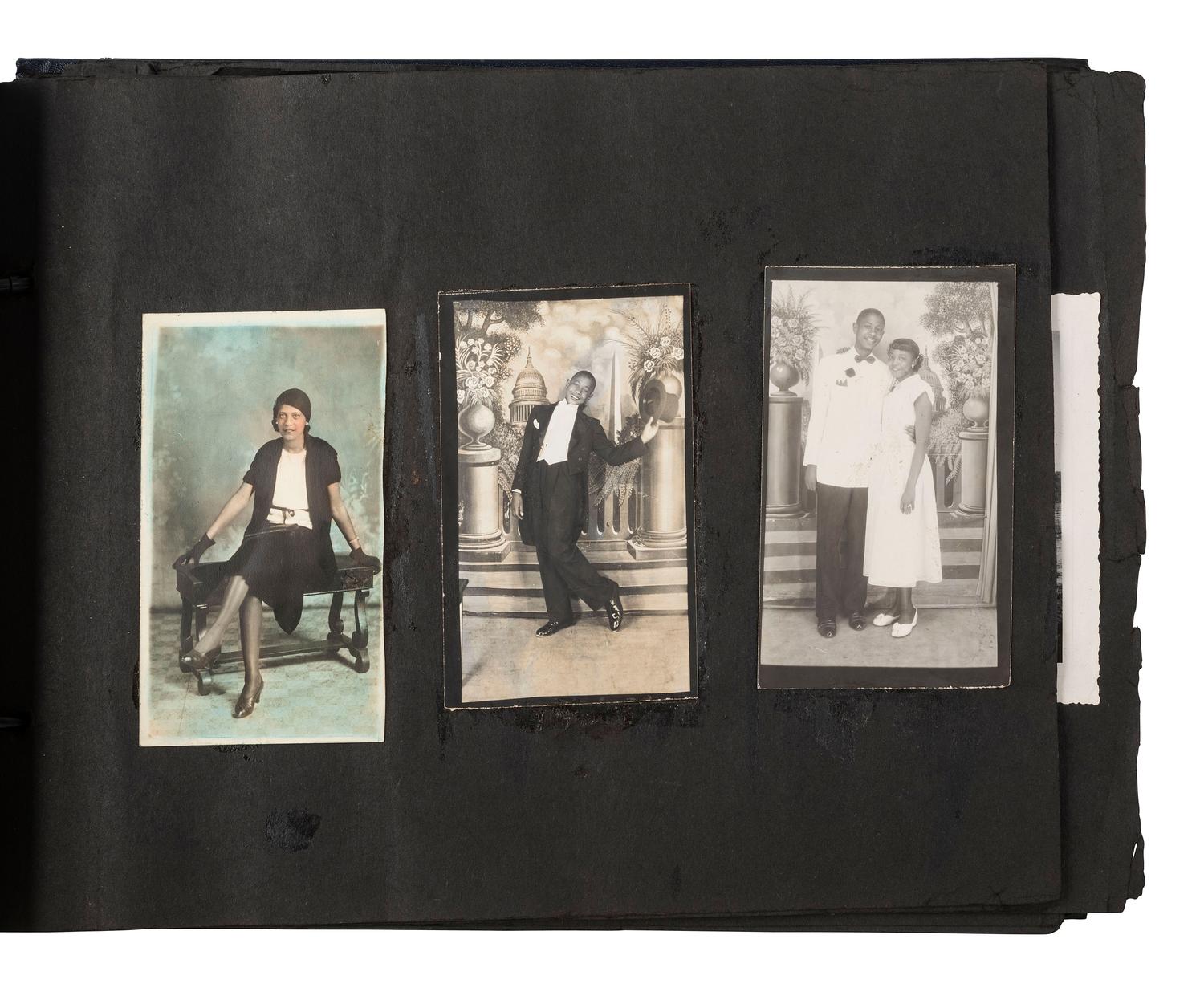 [EARLY PHOTOGRAPHY]. Album containing photos of a multi-generational African American family in Washington, DC. Ca early-to-mid 20th Century.