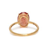 ORANGE SPINEL AND DIAMOND RING