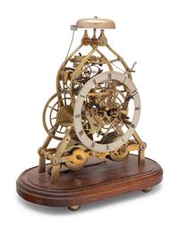 A Brass Skeleton Clock