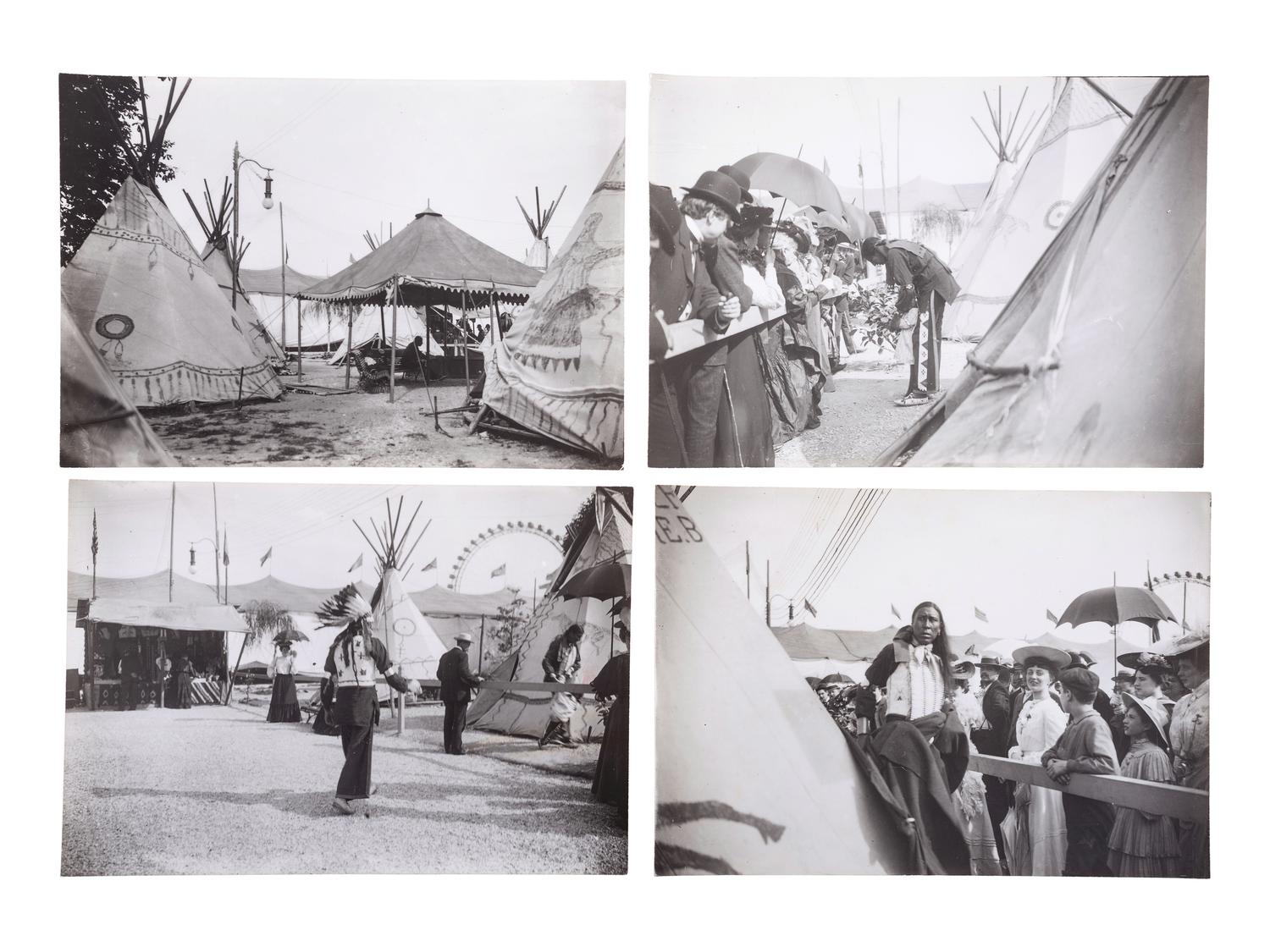 [WILD WEST SHOWS – FRANCE]. Archive of 11 silver gelatin photographs of Col. Cy Compton's Wild West Rodeo. Paris: Dérumaux, ca 1920s.