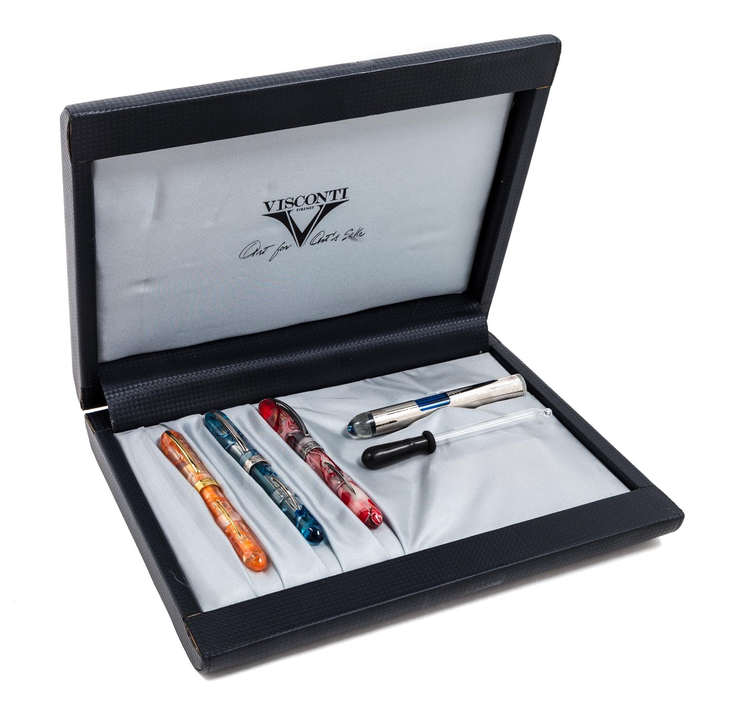 A Visconti Millennium Arc Limited Edition Three Fountain Pen Set