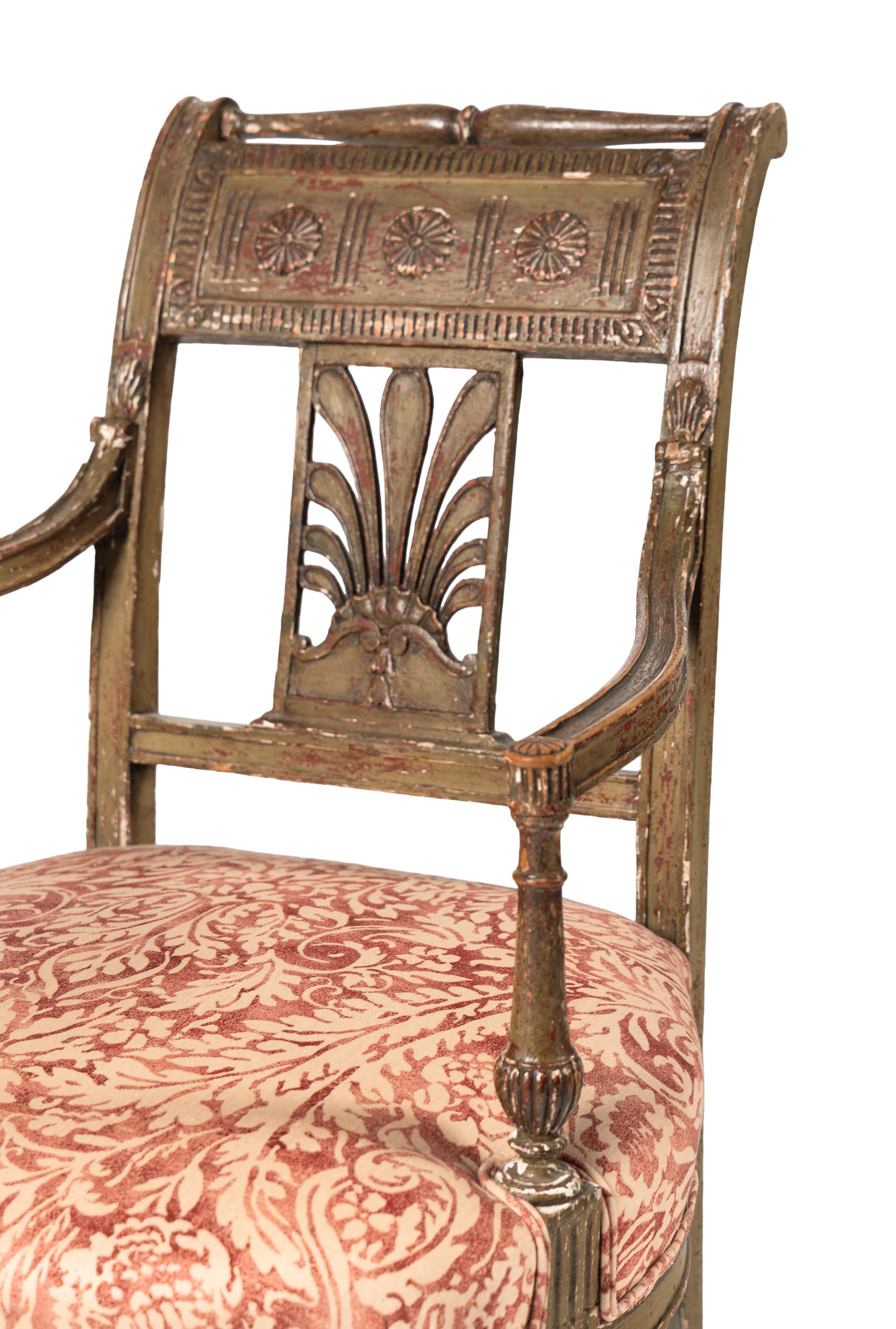 A Pair of Directoire Painted Armchairs