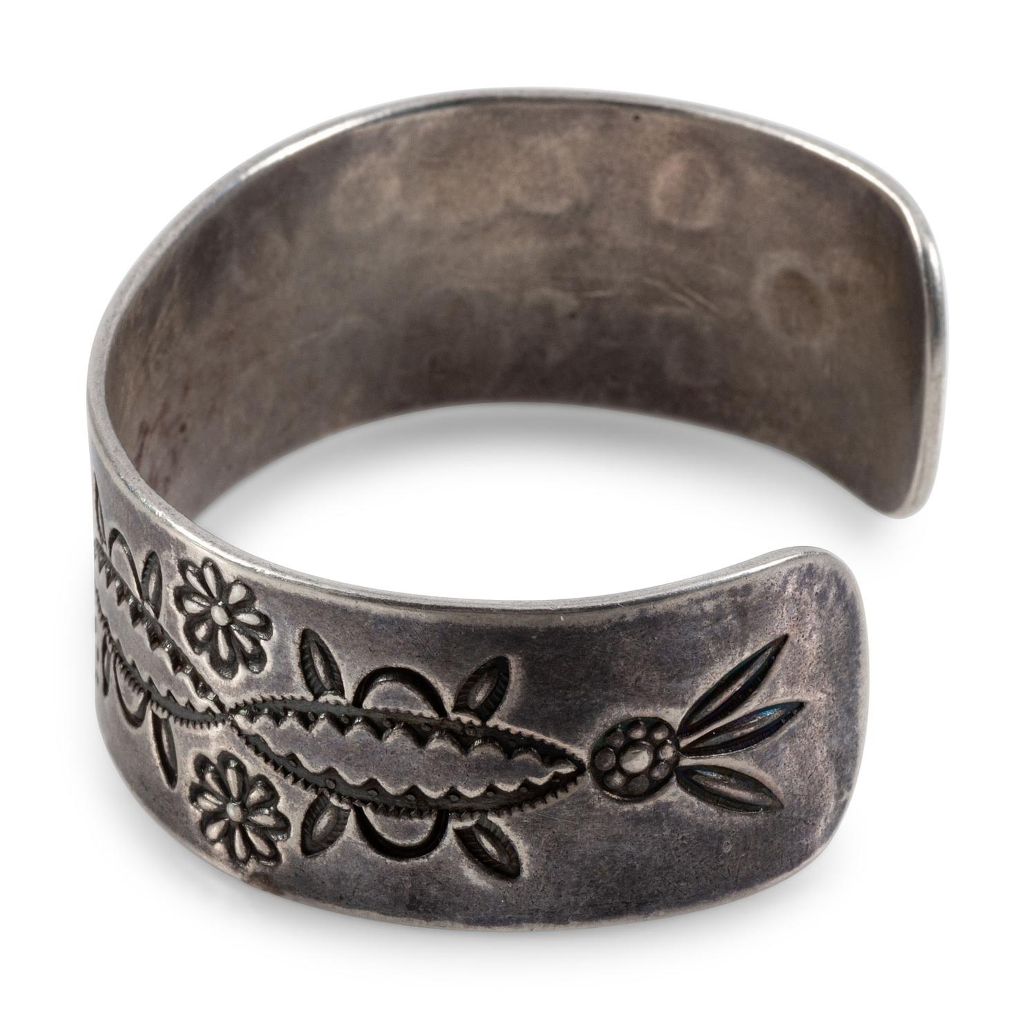Navajo Stamped Silver Cuff Bracelet