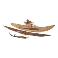 Arctic Sealskin Kayaks, PLUS Bone Lure with Inset Beads