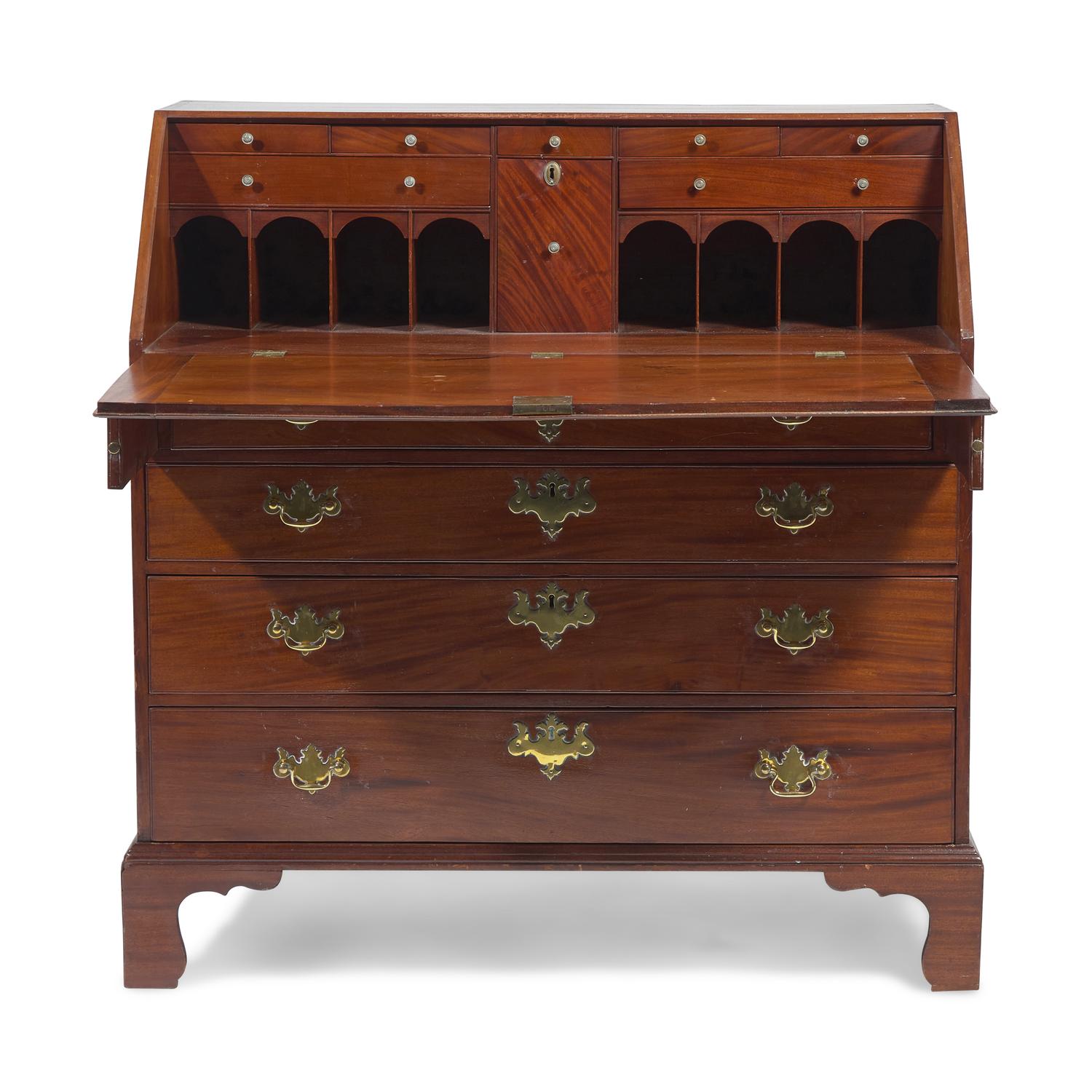 A Chippendale Mahogany Slant-Front Desk