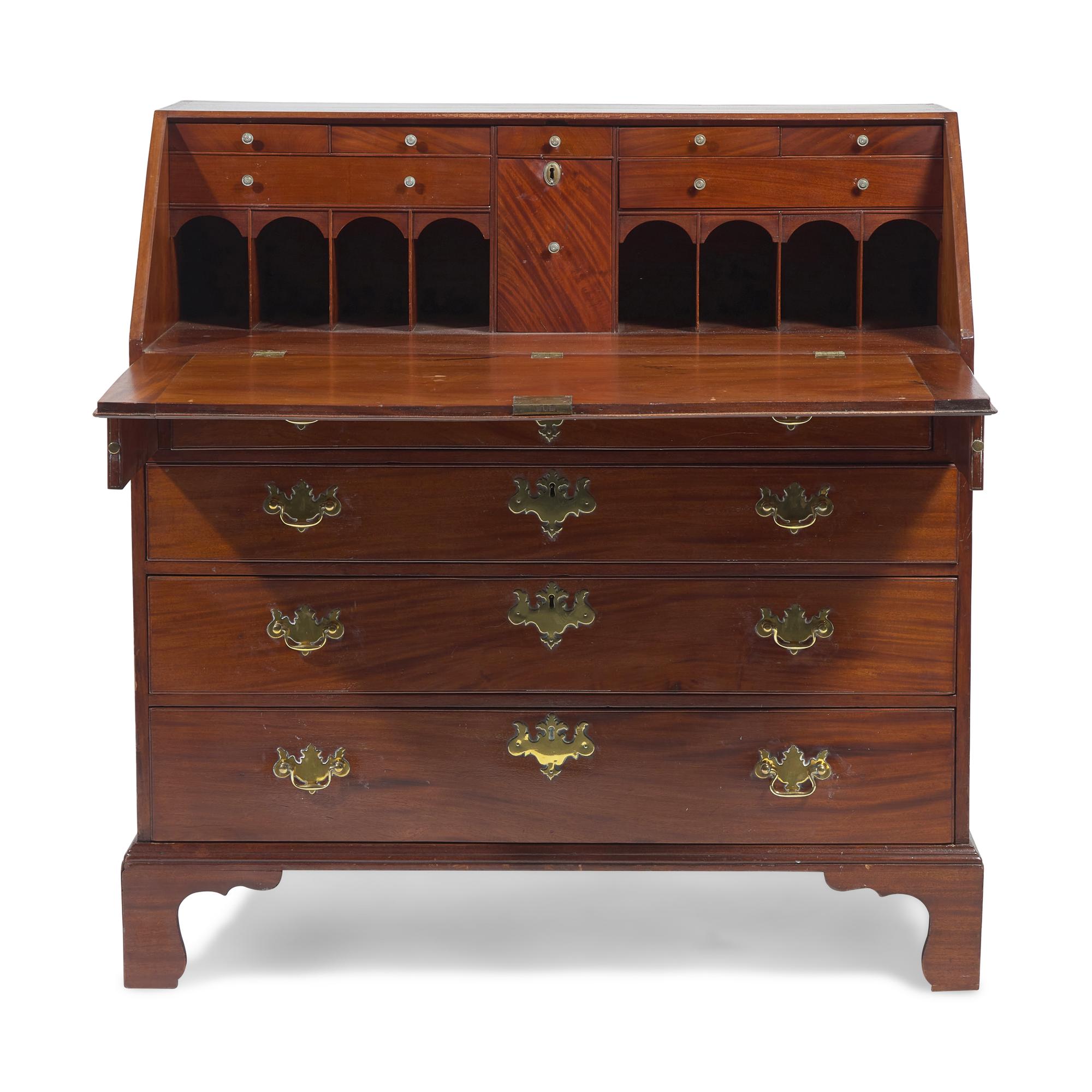 A Chippendale Mahogany Slant-Front Desk