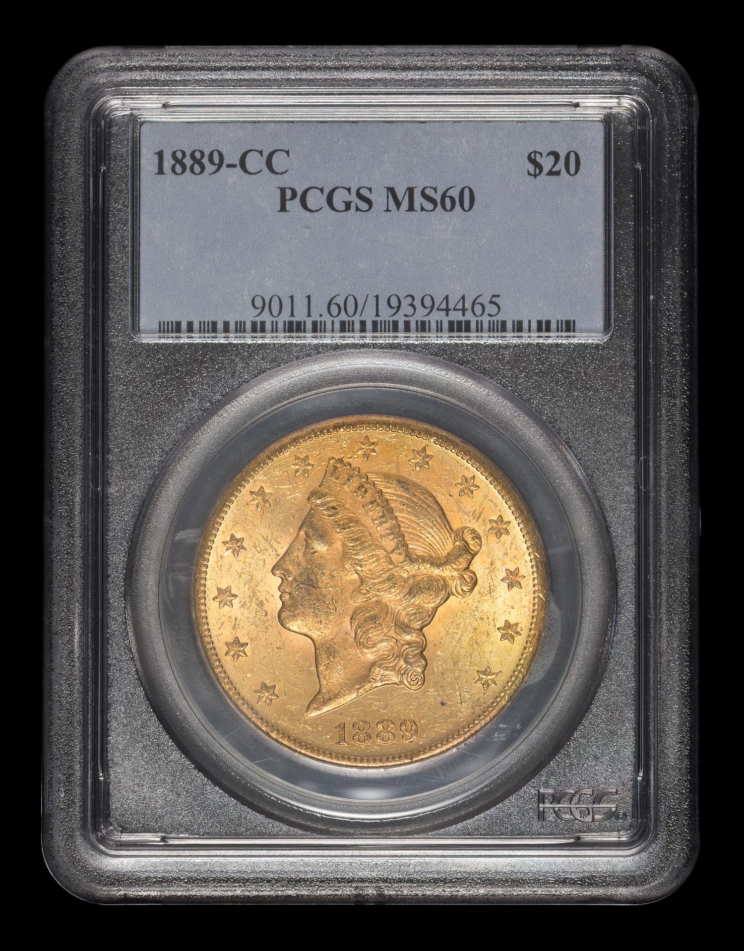 A United States 1889-CC Liberty Head $20 Gold Coin