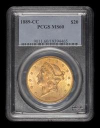 A United States 1889-CC Liberty Head $20 Gold Coin