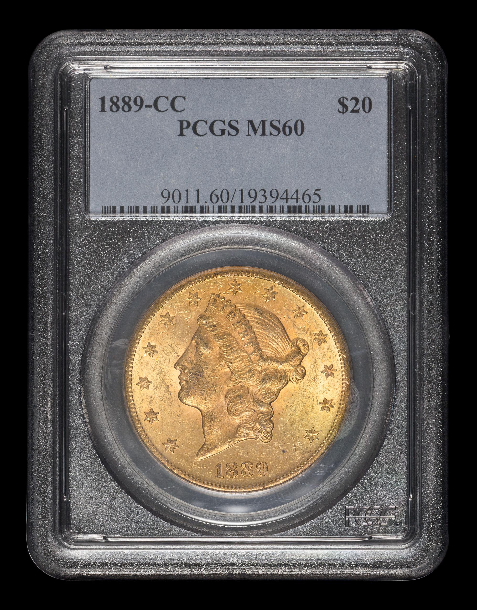 A United States 1889-CC Liberty Head $20 Gold Coin