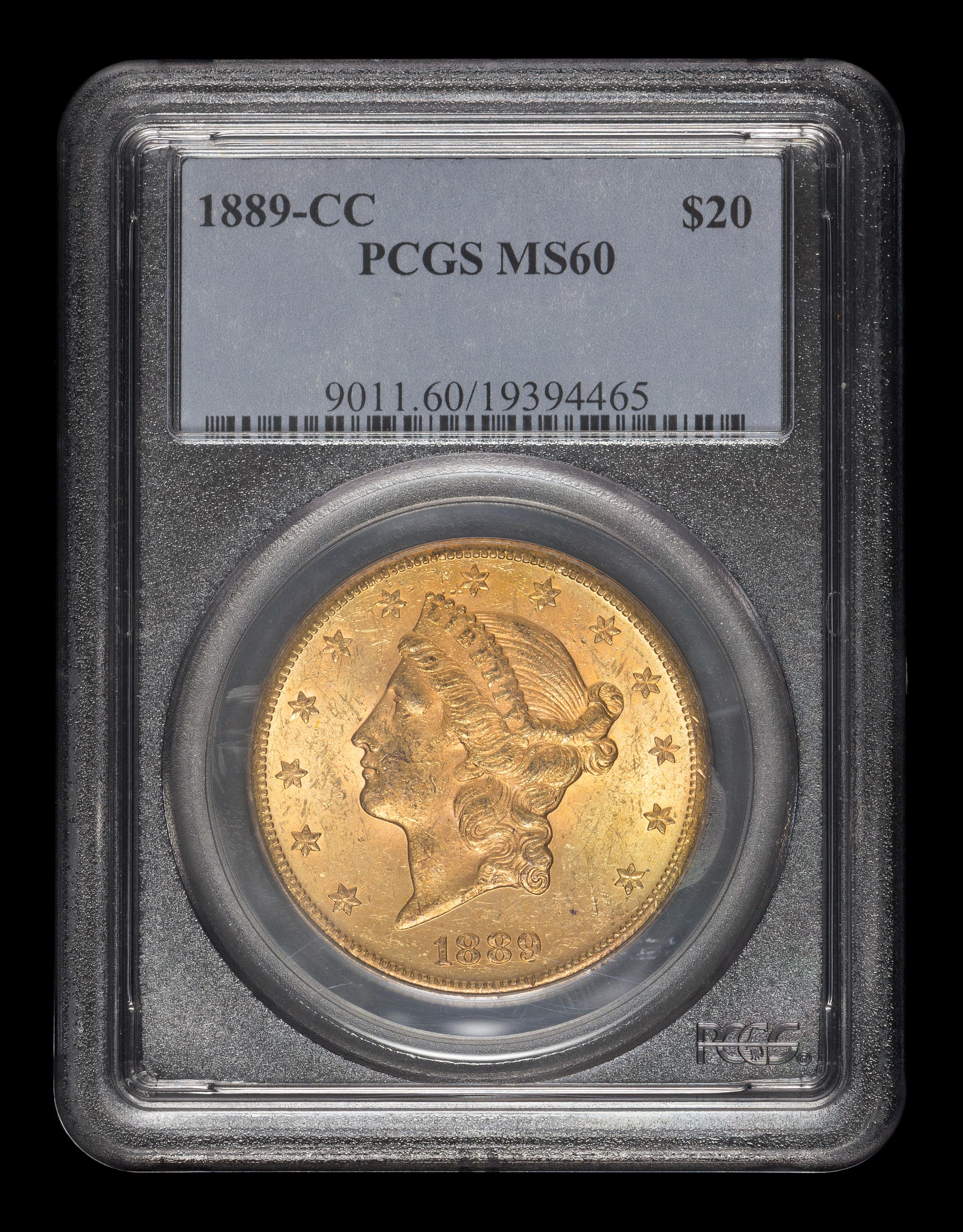 A United States 1889-CC Liberty Head $20 Gold Coin