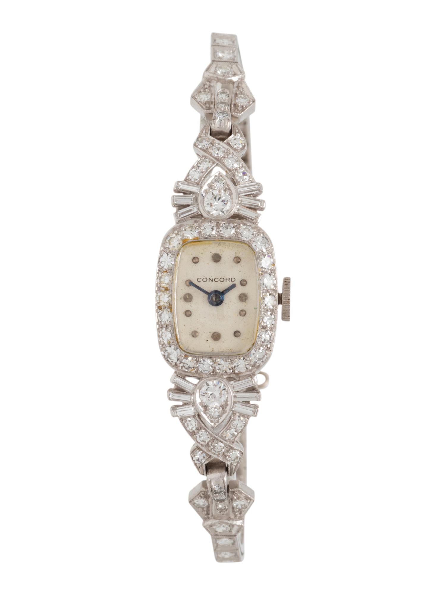 CONCORD, PLATINUM AND DIAMOND WATCH