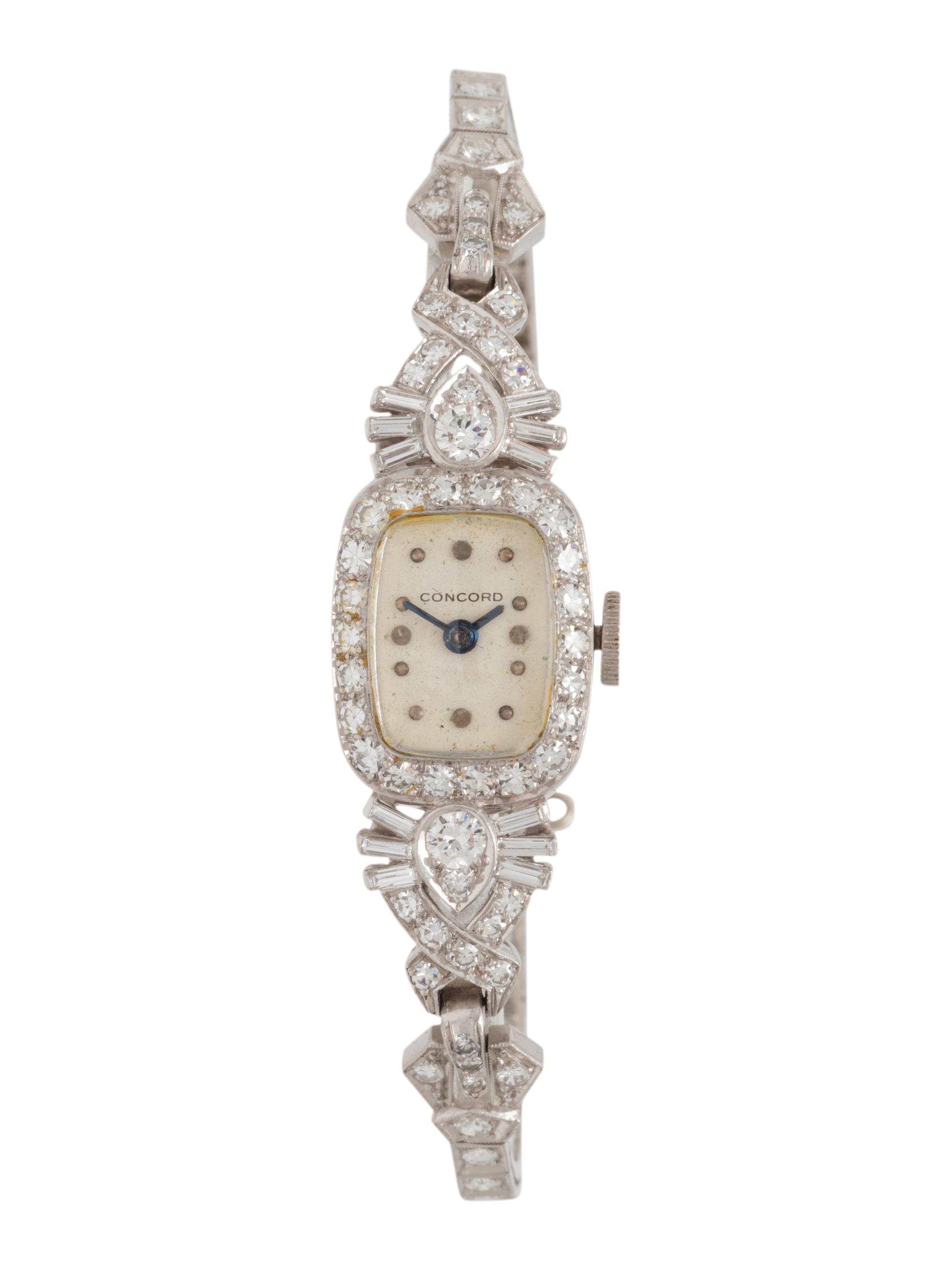 CONCORD, PLATINUM AND DIAMOND WATCH