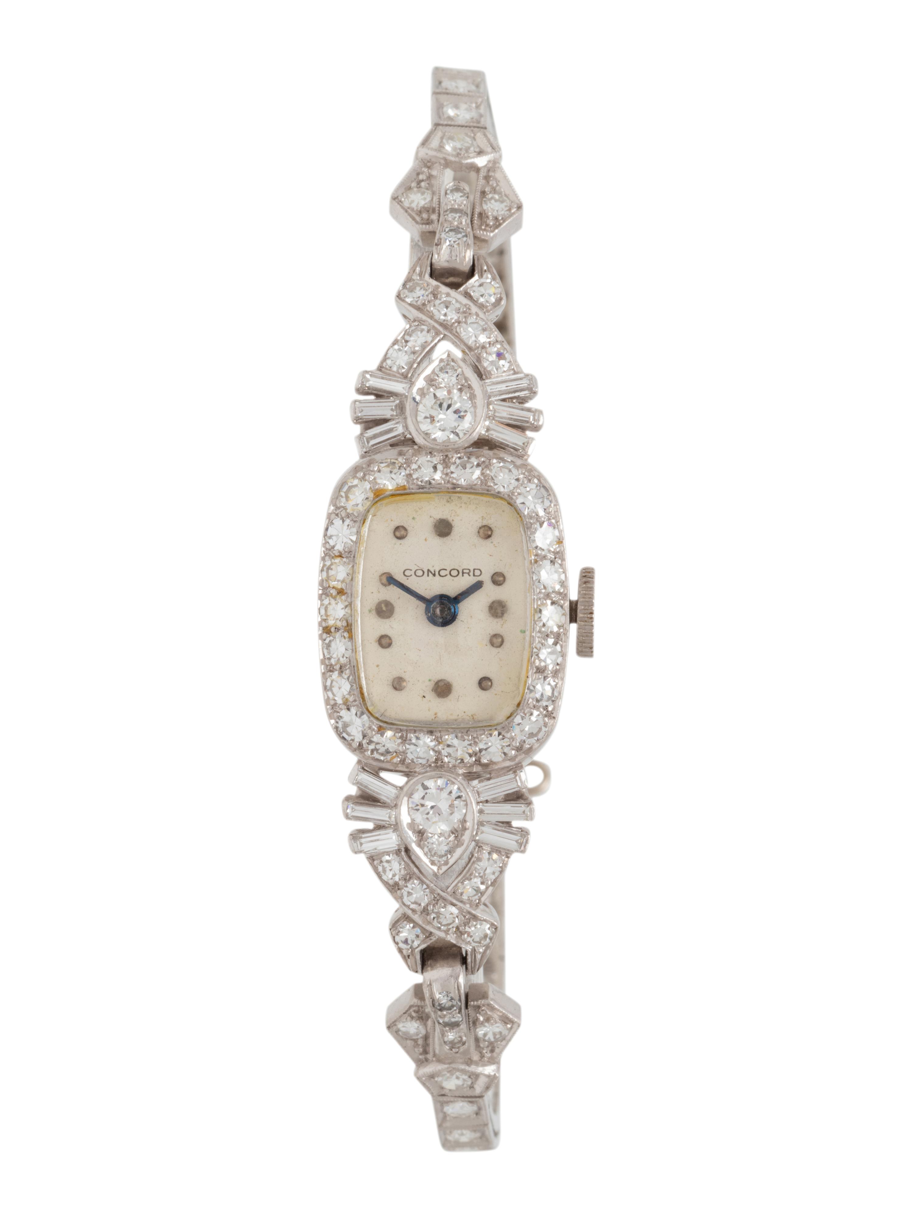 CONCORD, PLATINUM AND DIAMOND WATCH