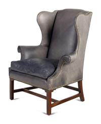 A George III Style Mahogany Wingback Armchair