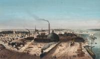 [MAPS & ATLASES]. [MAGNUS, Charles (1826-1900)]. A group of 7 hand-color deluxe presentation city views, incl. San Francisco. [ With :] [BORNET, John]. [ City of Brooklyn ]. Hand-colored lithograph.
