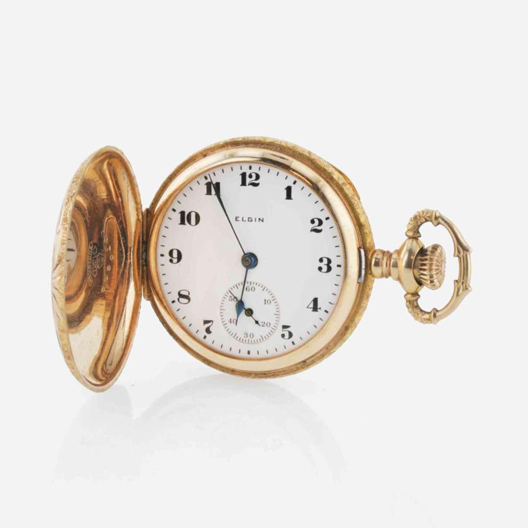Set of Two Ladies Hunter Case Pocket Watches by Elgin