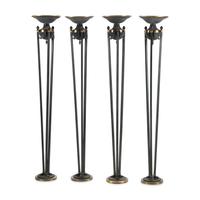 A Set of Four Neoclassical Style Patinated Brass Torchères