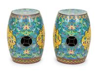 A Pair of Chinese Cloisonné Garden Seats