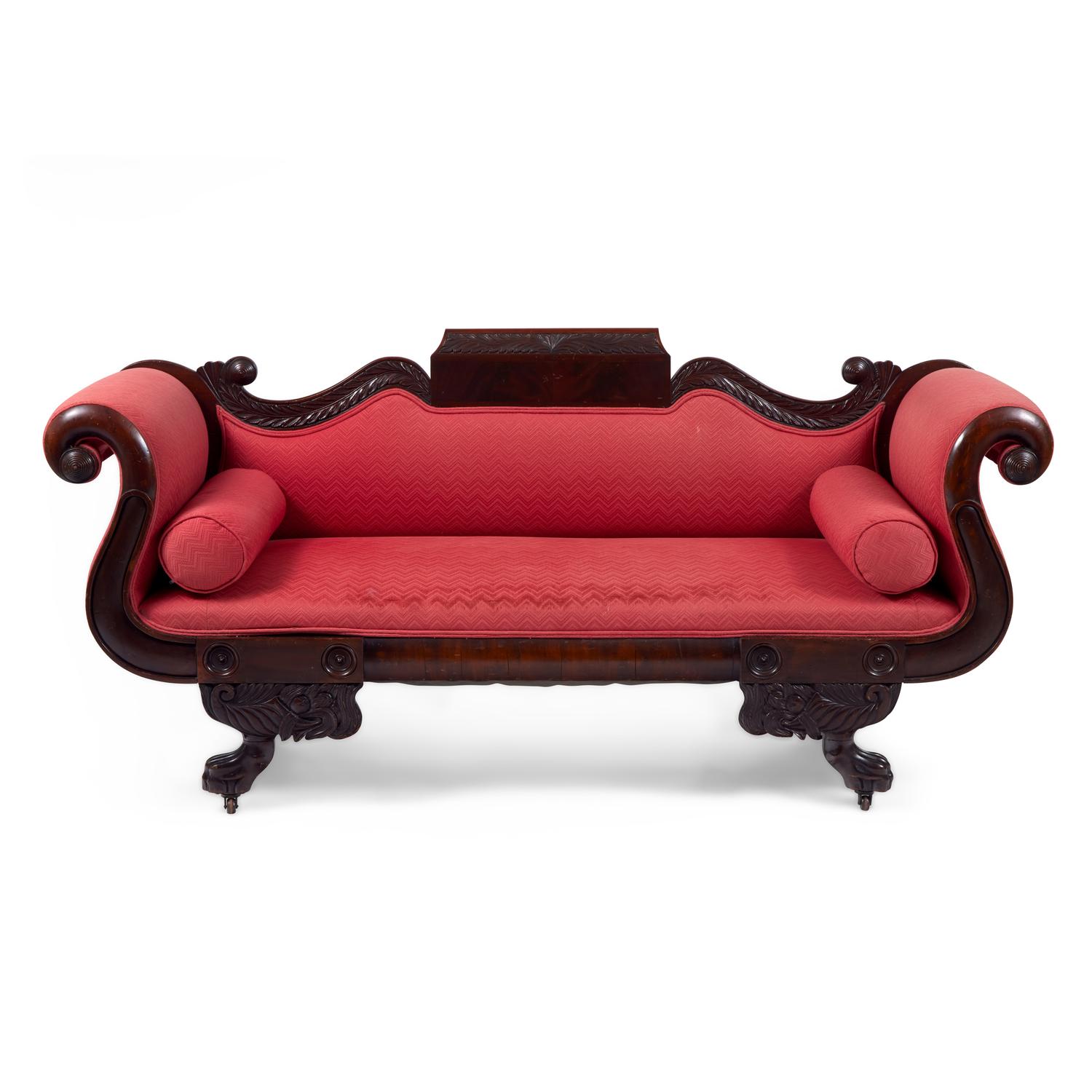A Classical Carved Mahogany Sofa