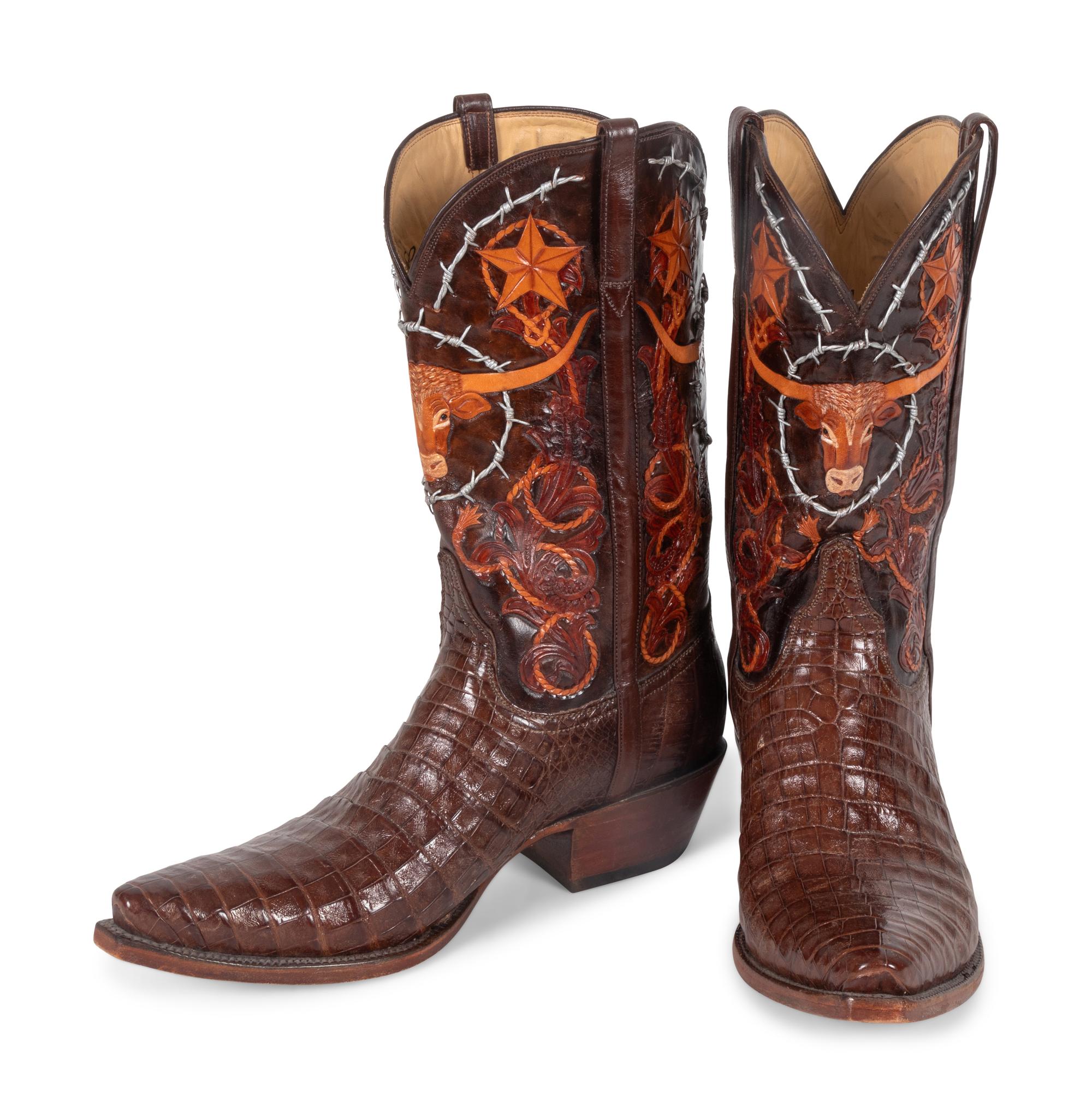 Lucchese Brown Caiman Boots