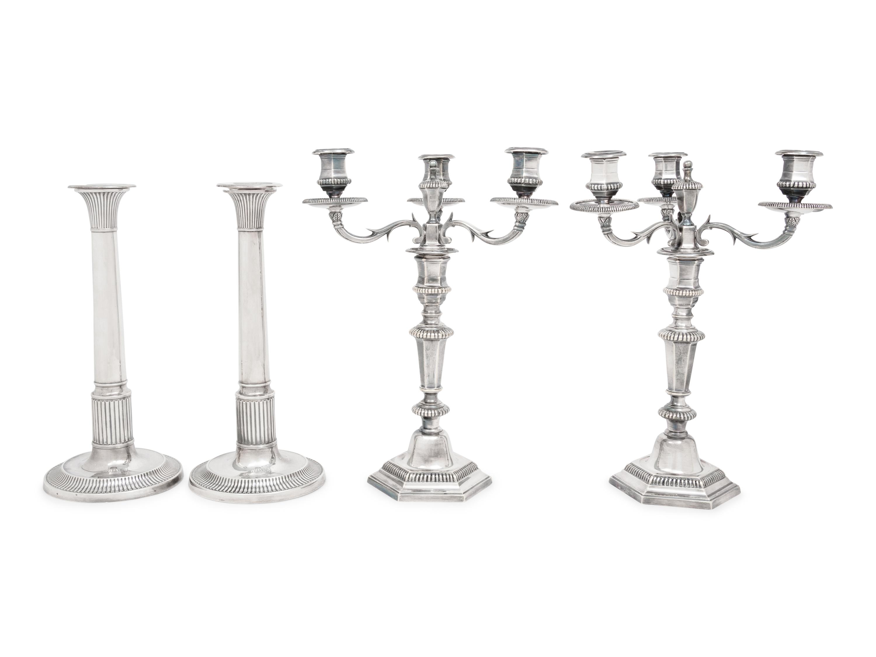 A Pair of George III Silver Candlesticks