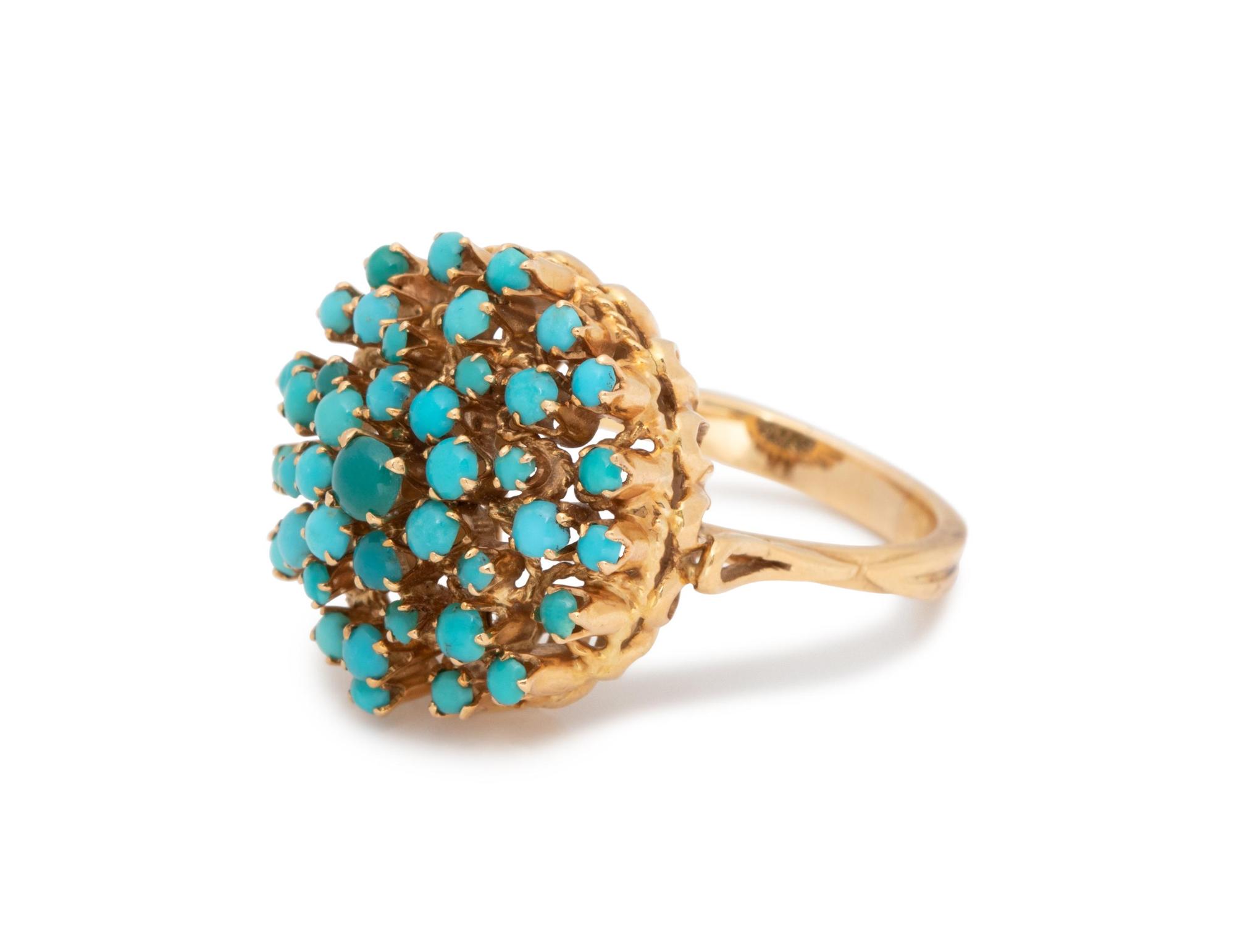 YELLOW GOLD AND TURQUOISE RING
