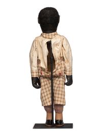 Three Vaudeville Carved and Painted Wood, Leather and Cotton Ventriloquist Dolls