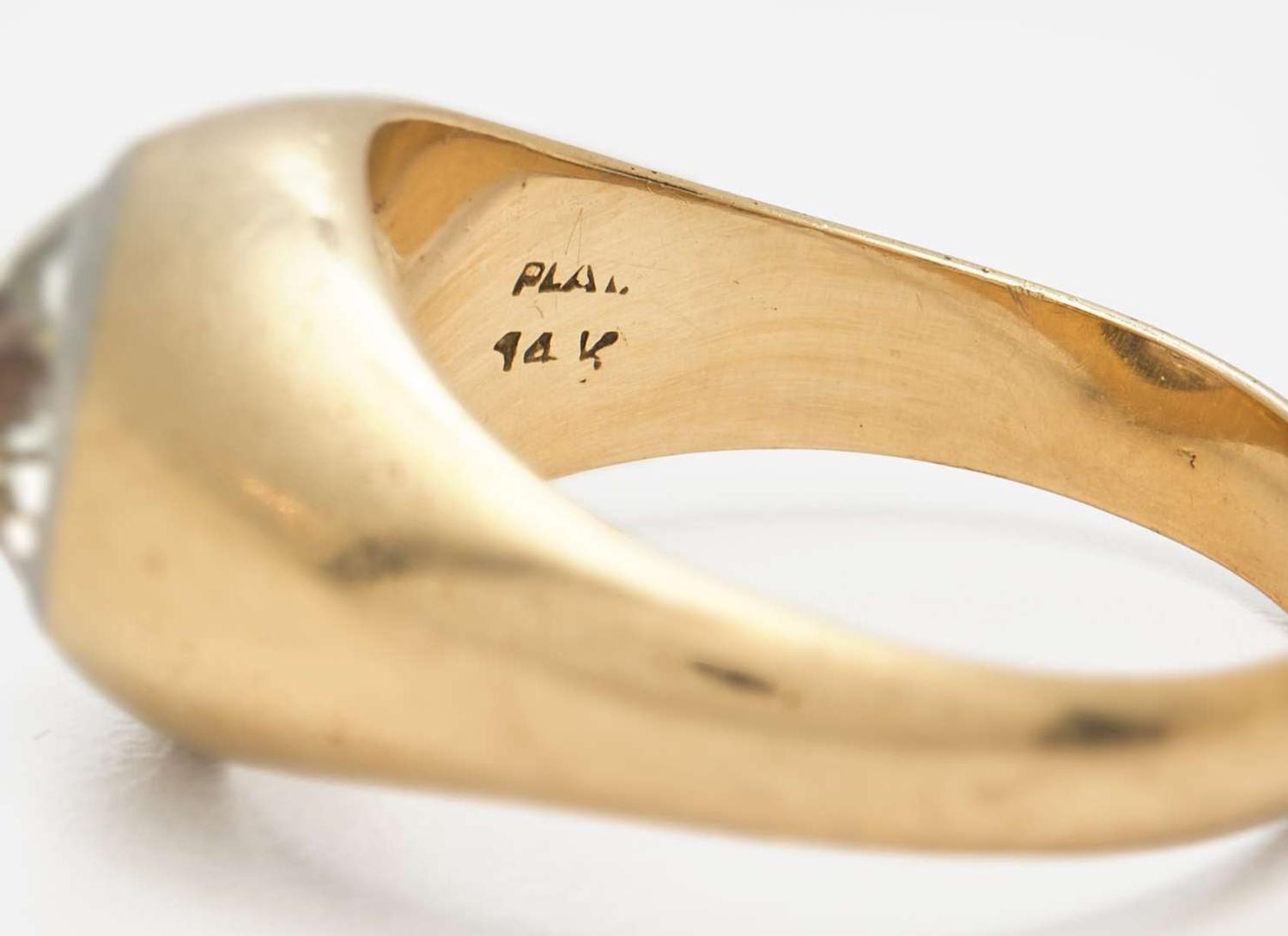 A 14K Yellow Gold and Diamond Men's Ring