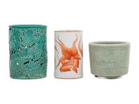 Three Chinese Porcelain Brushpots, Bitong