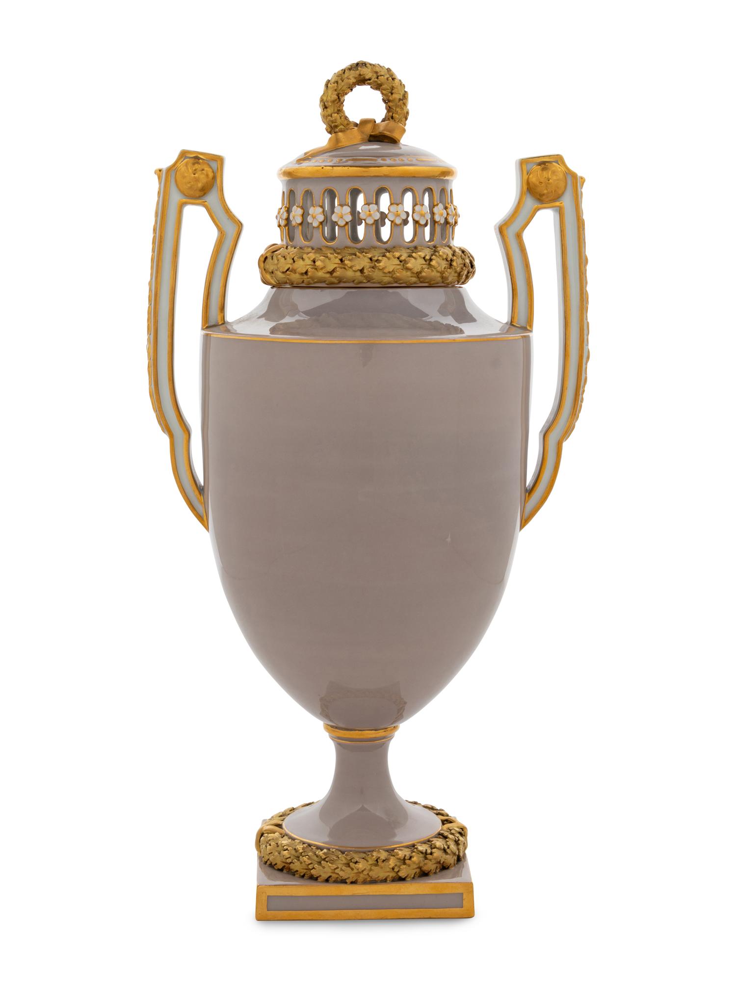 A Meissen Pate-sur-Pate Porcelain Potpourri Vase