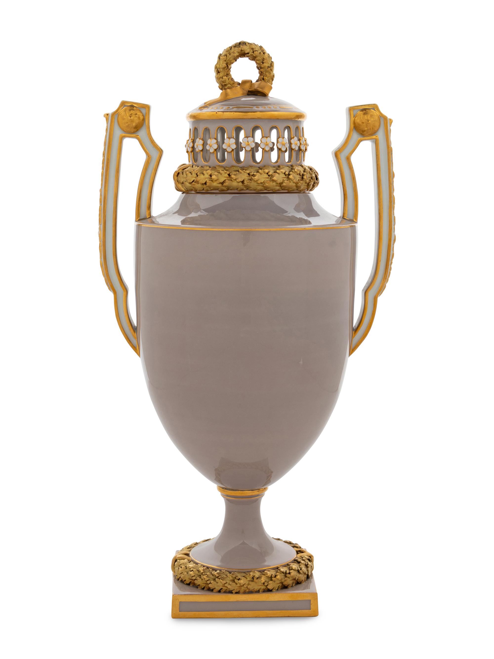 A Meissen Pate-sur-Pate Porcelain Potpourri Vase