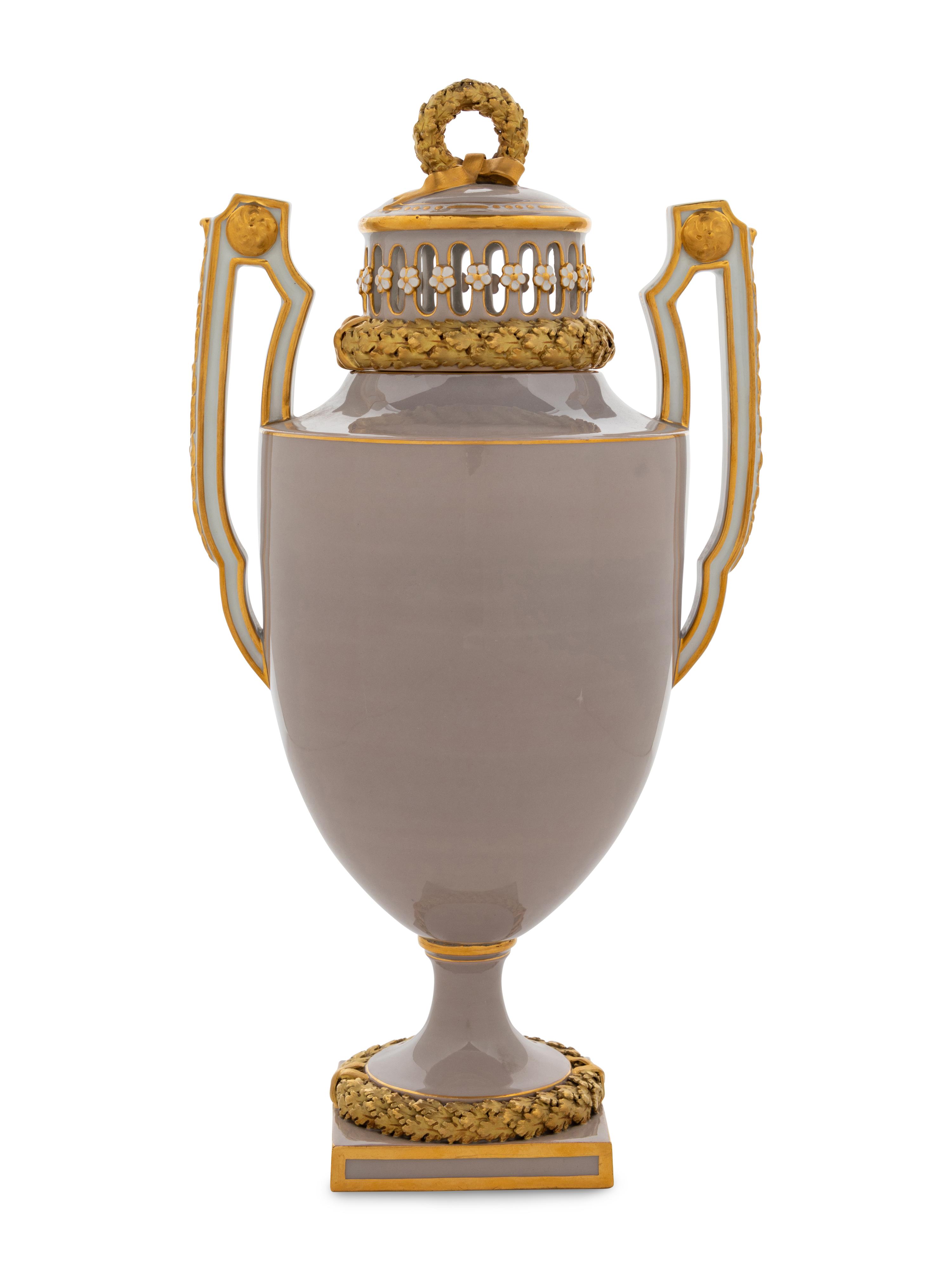 A Meissen Pate-sur-Pate Porcelain Potpourri Vase