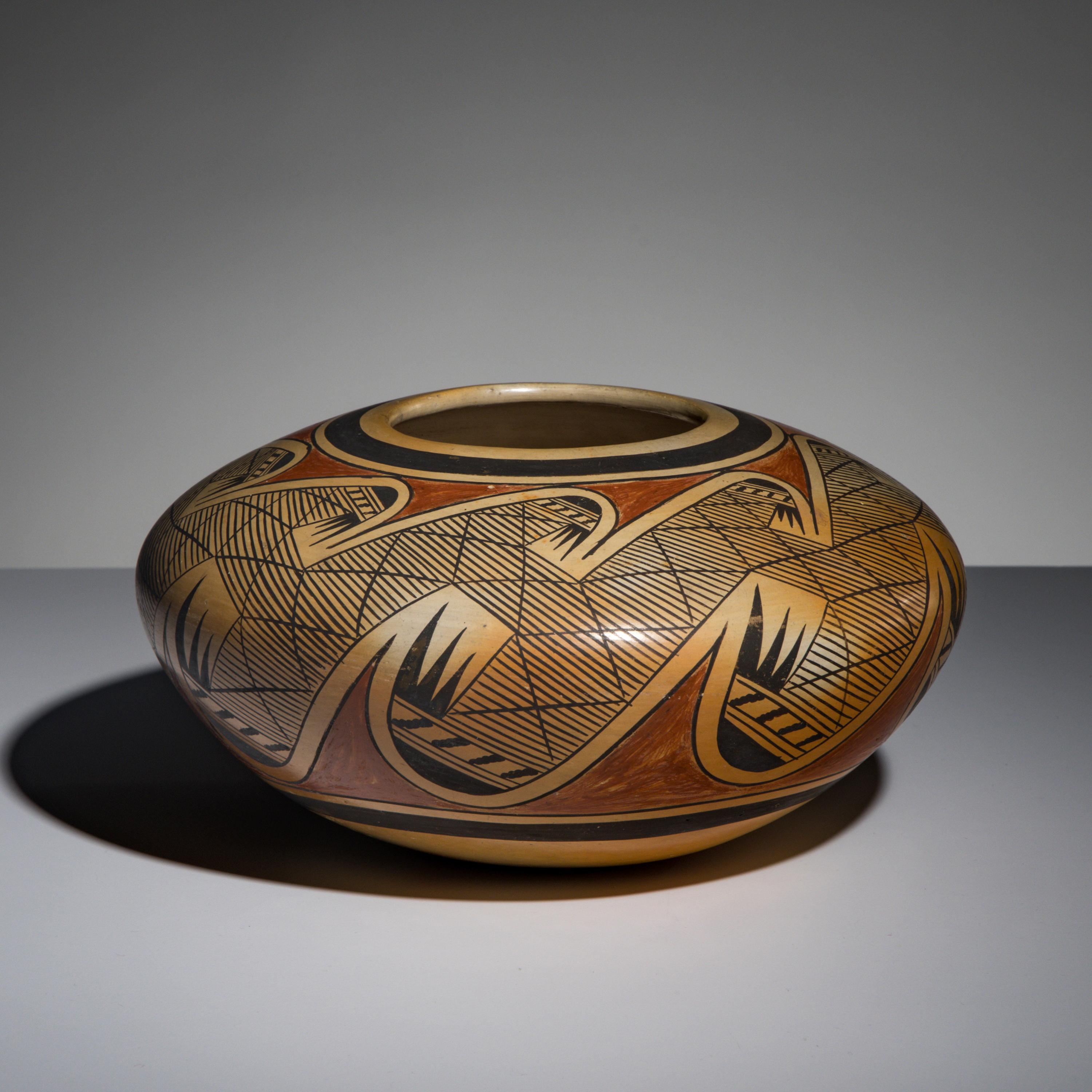 Fannie Nampeyo (Hopi-Tewa, 1900-1987) — Polychrome Pottery Jar, with Migration Pattern