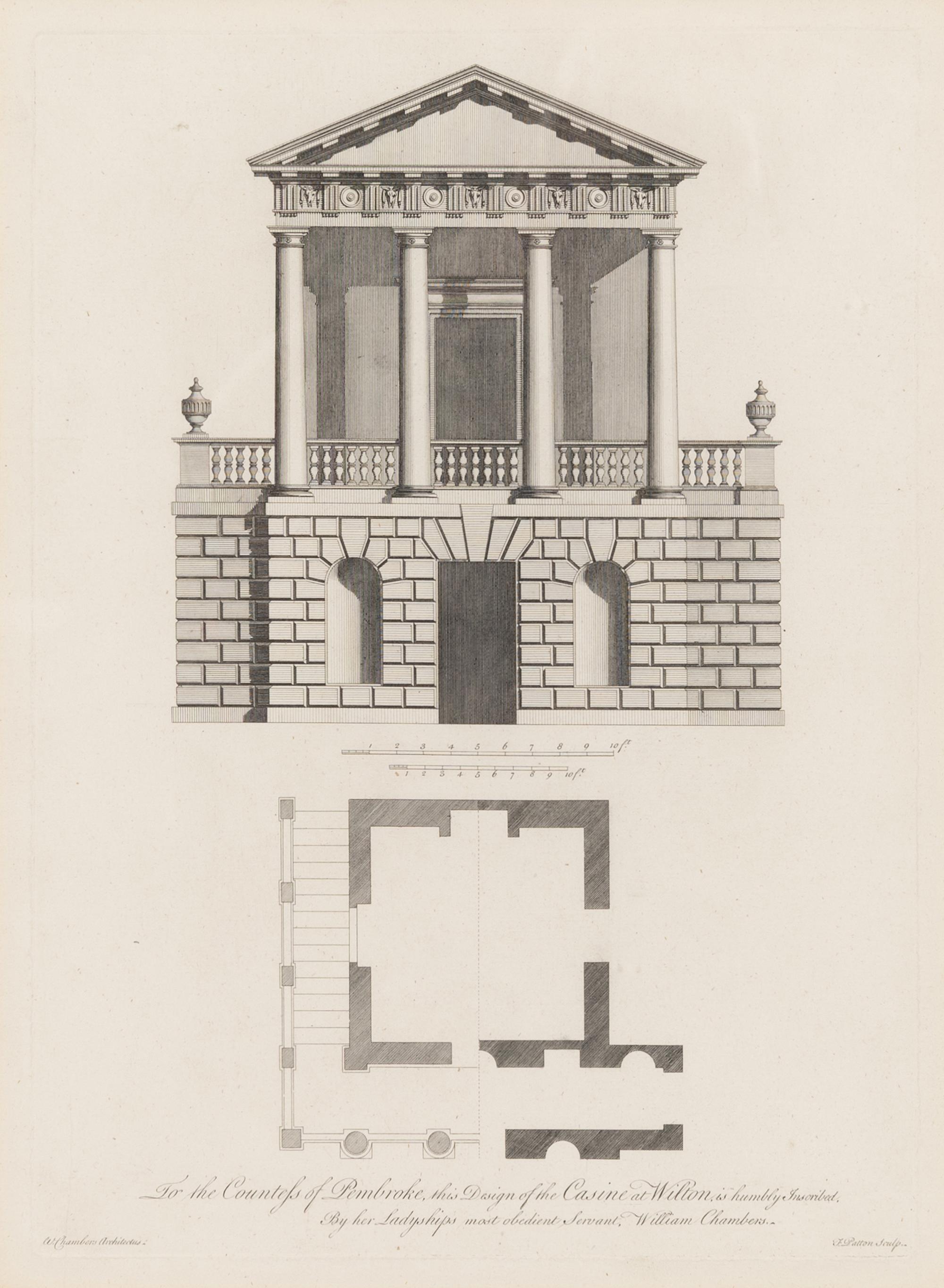A Set of Three William Chambers (1722-1796) Architectural Study Chromolithographs