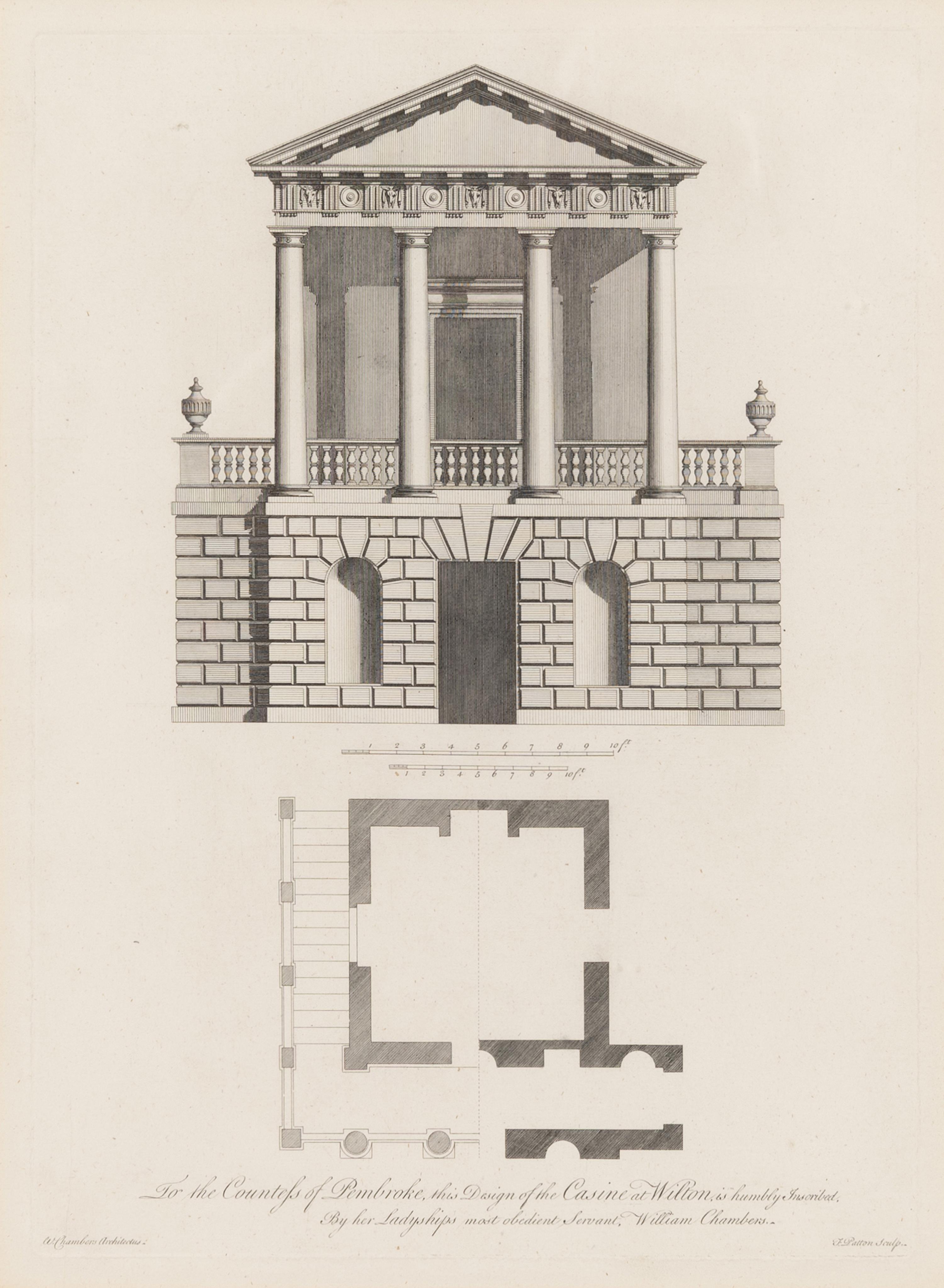 A Set of Three William Chambers (1722-1796) Architectural Study Chromolithographs
