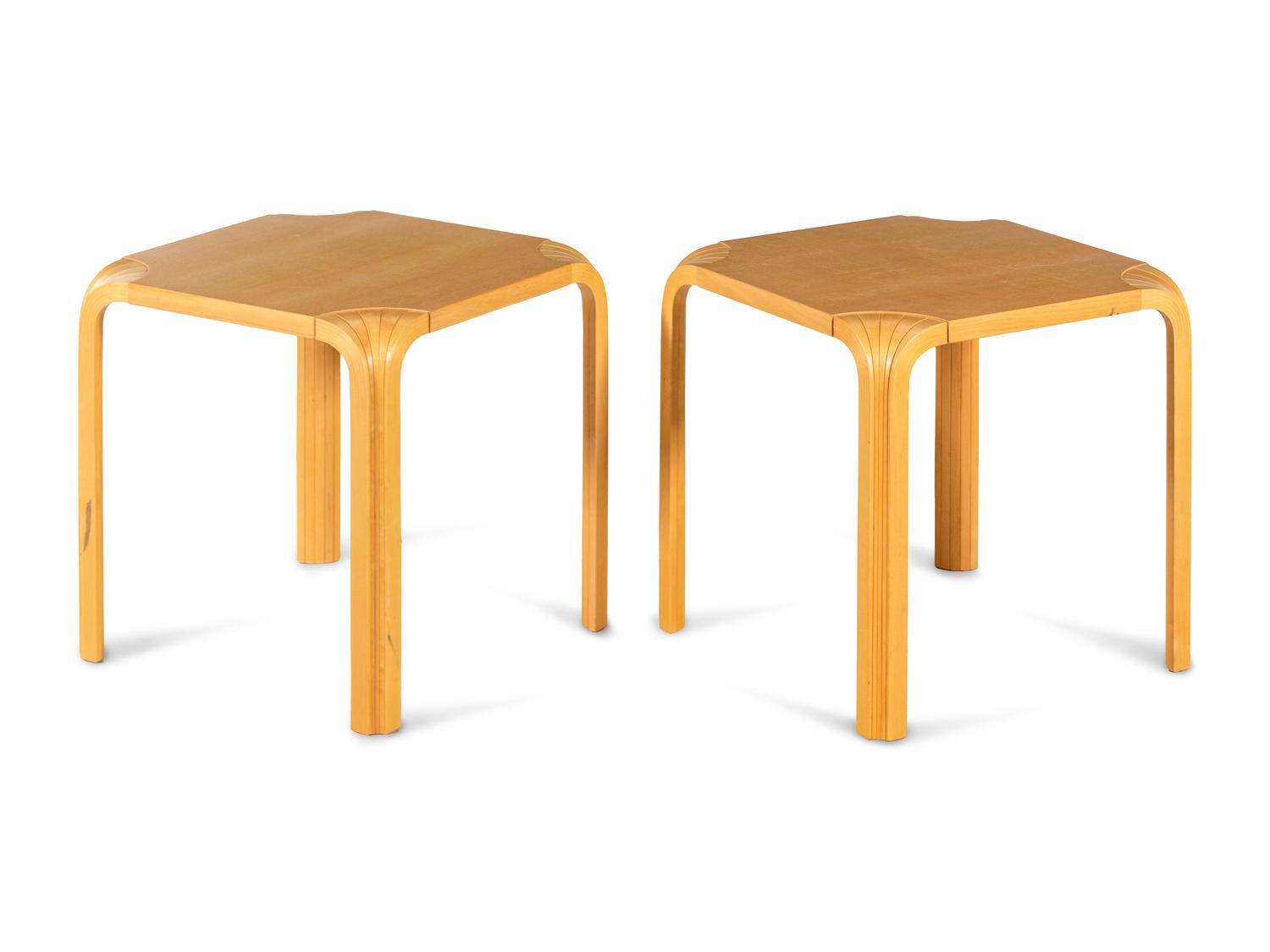 Pair of Fan-Leg Occasional Tables, Artek, Finland