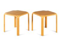 Pair of Fan-Leg Occasional Tables, Artek, Finland
